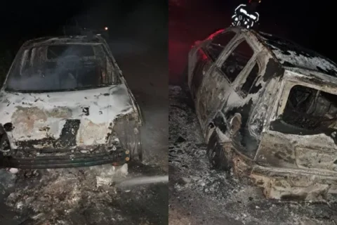 Hallaron un auto incendiado en un camino vecinal de Entre Ríos