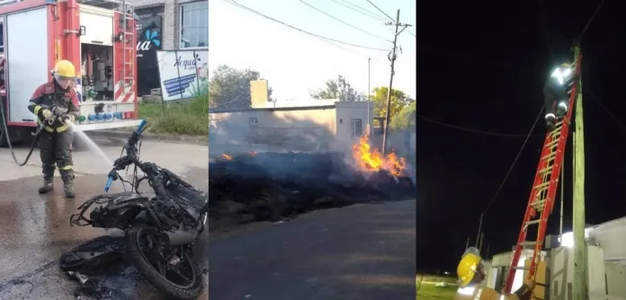 Incendios y un rescate animal movilizaron a los bomberos de Diamante Policiales