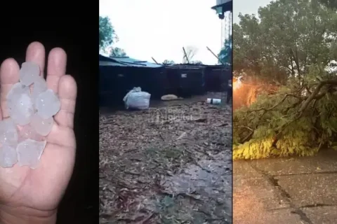 Temporal en Entre Ríos: destrozos en Villaguay, granizo en Tala y diluvio en el norte