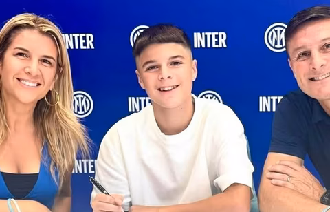 El hijo de Javier Zanetti firmó su primer contrato con Inter